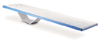 Interfab 6' White with Blue Trim Diving Board & Base DUROS6BW