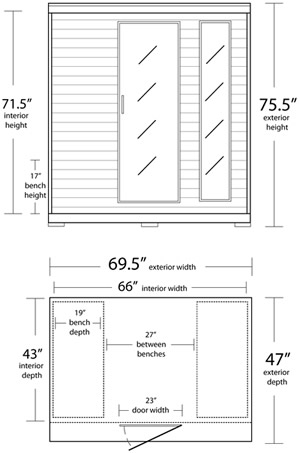 2 person sauna