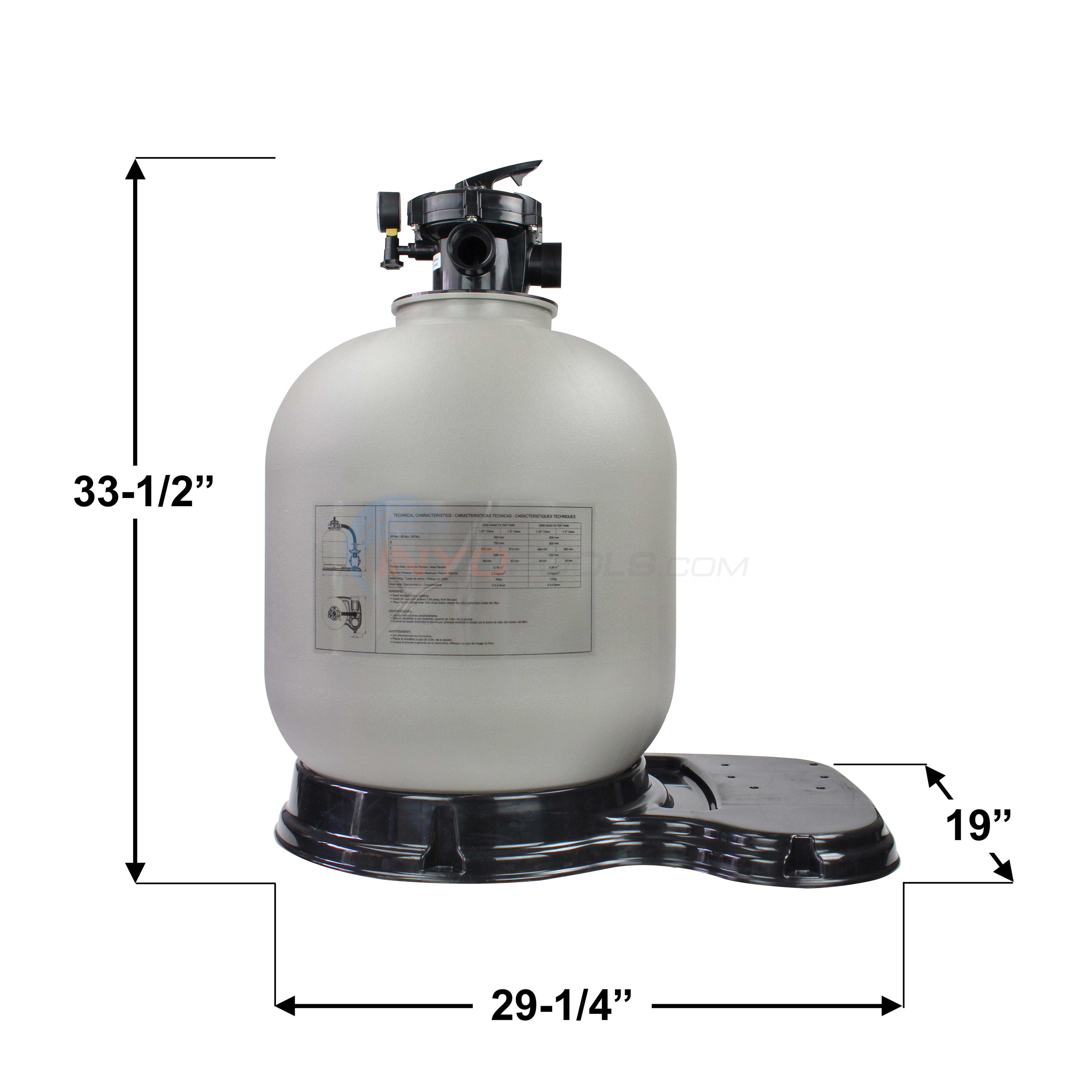 PureLine Above Ground Pool 19" Sand Filter and Base PL1578