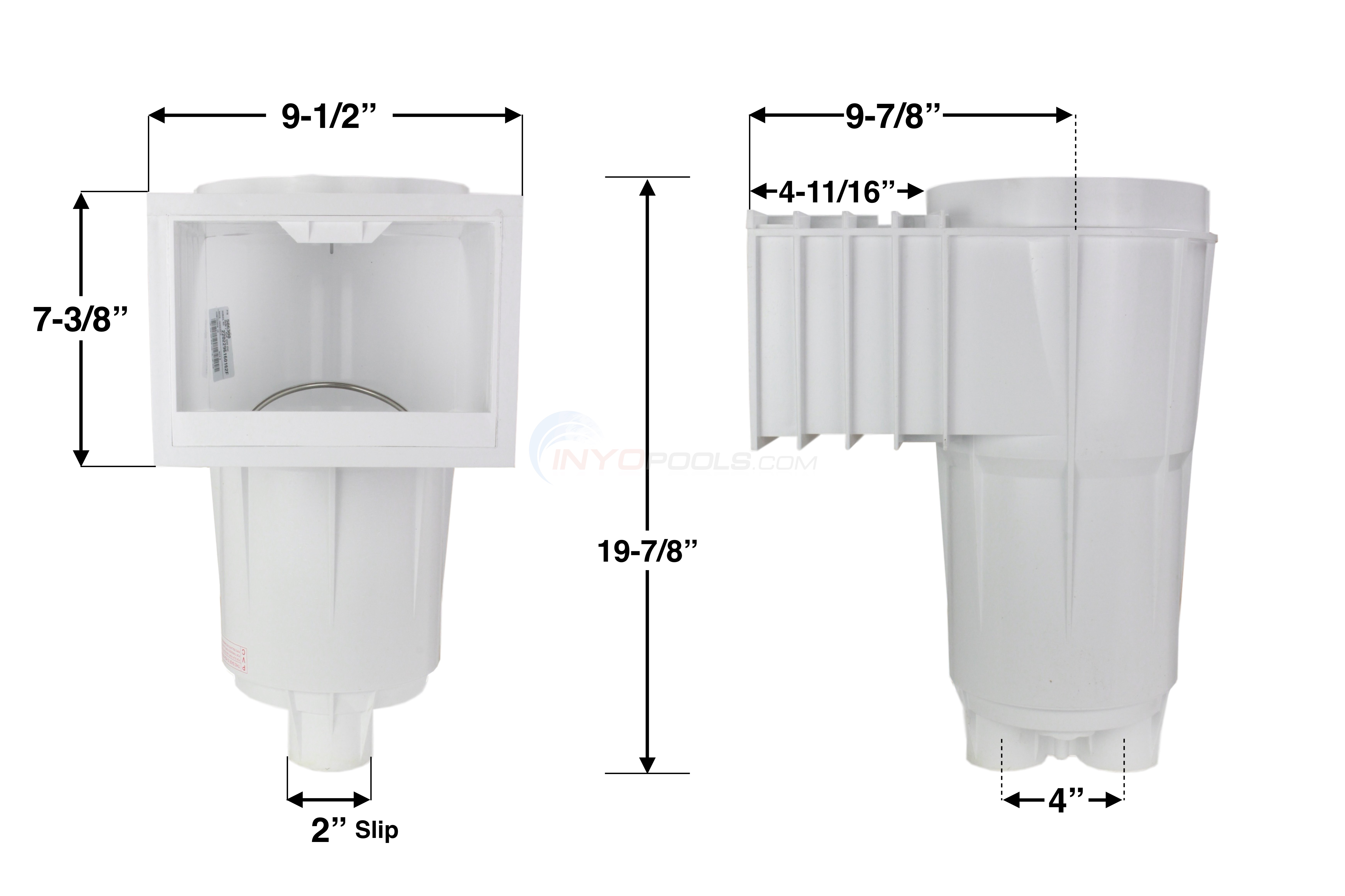 Pentair Bermuda Pvc W/ Equalizer Skimmer Concrete 2" Slip White