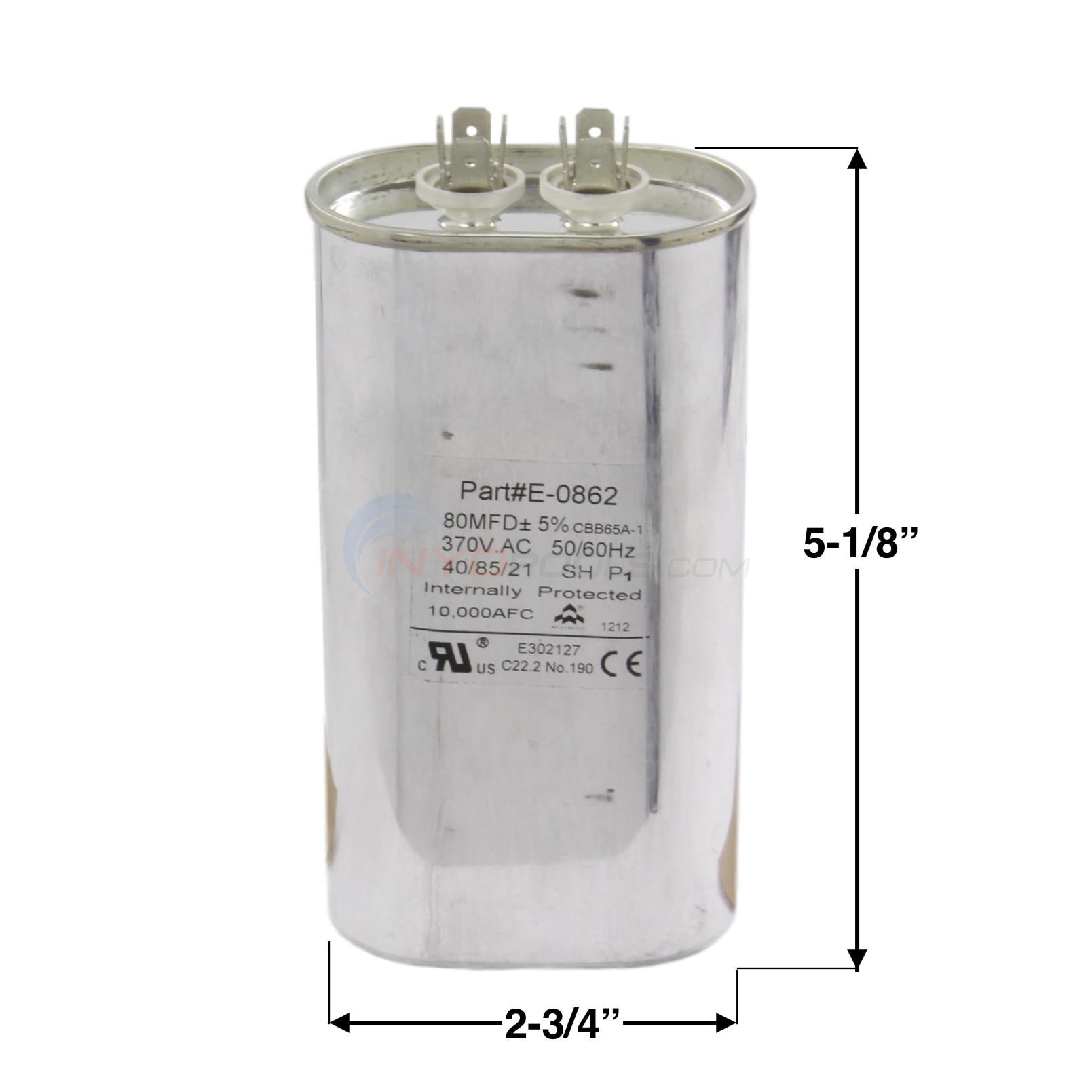 Zodiac Capacitor, Compressor, 80/370 (1 PH only) 2000,2500,3000