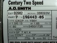 Century 1081 pool pump duty manual