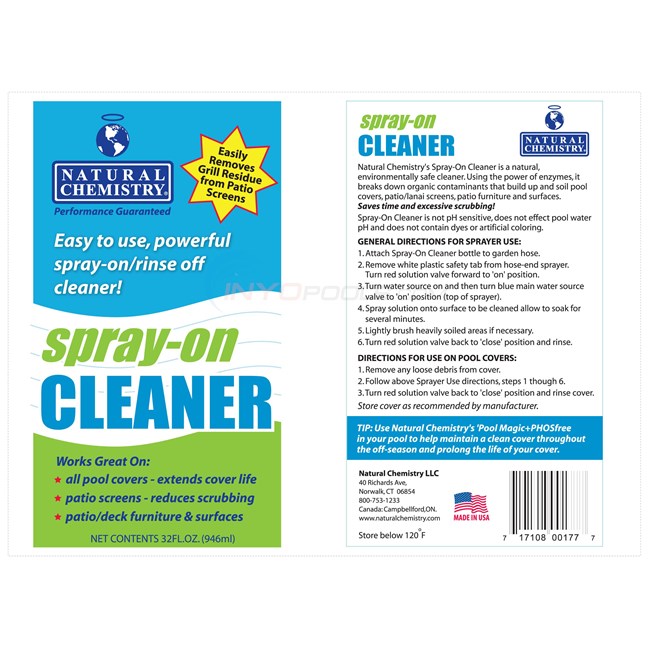 Natural Chemistry Pool Cover Cleaner 32 Oz Discontinued Out of Stock - 00177