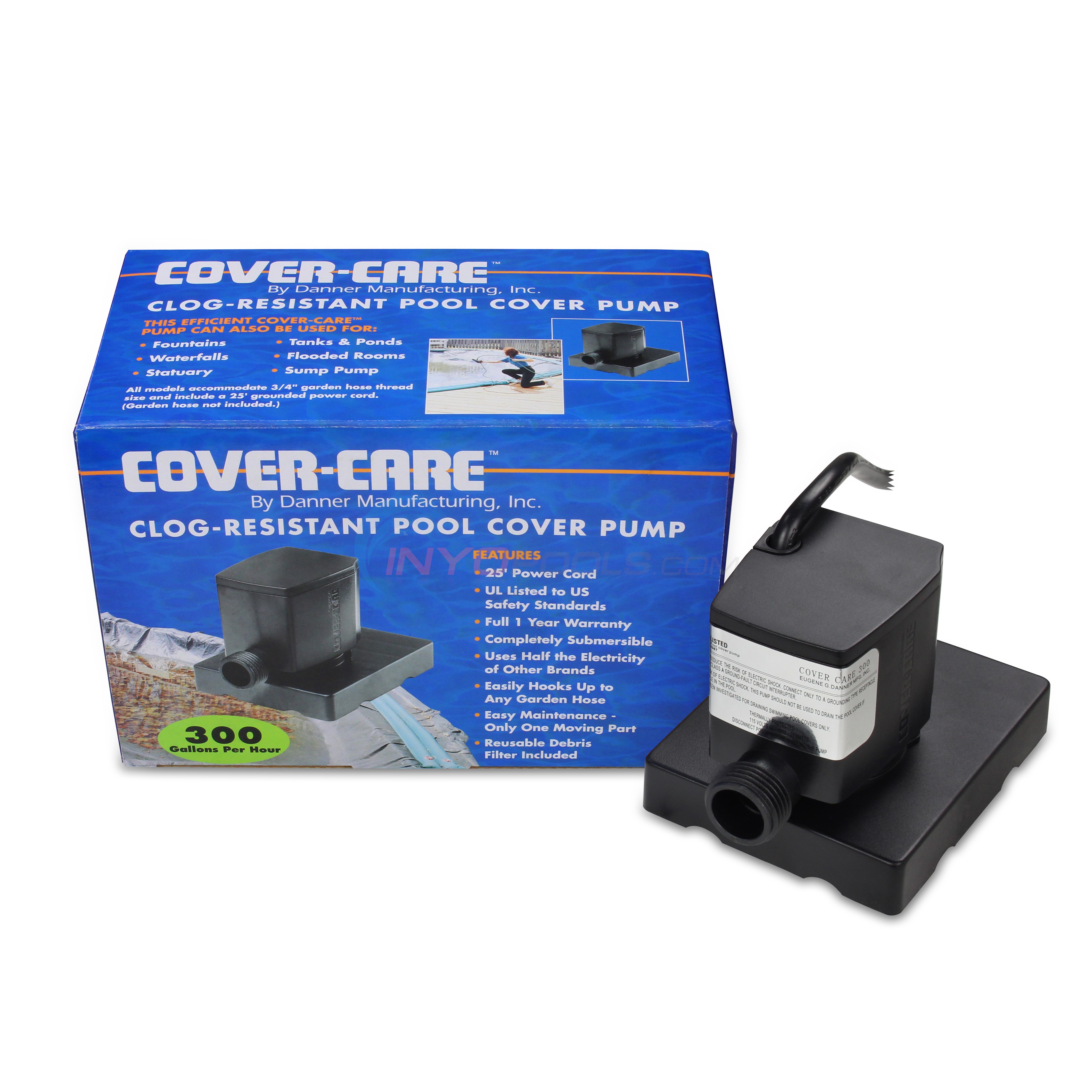ABOVEGROUND POOL COVER PUMP 300GPH CC300