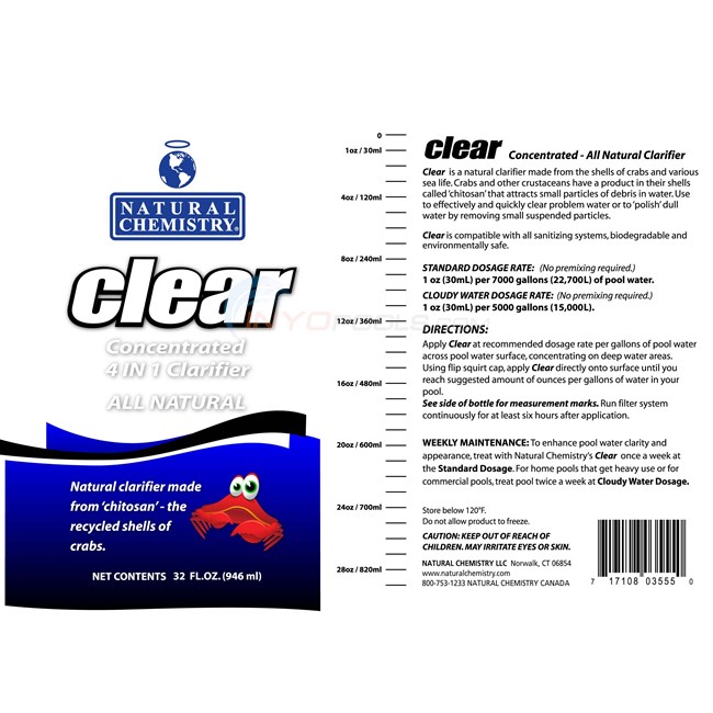 Natural Chemistry CLEAR CLARIFIER 32 Oz - 03555