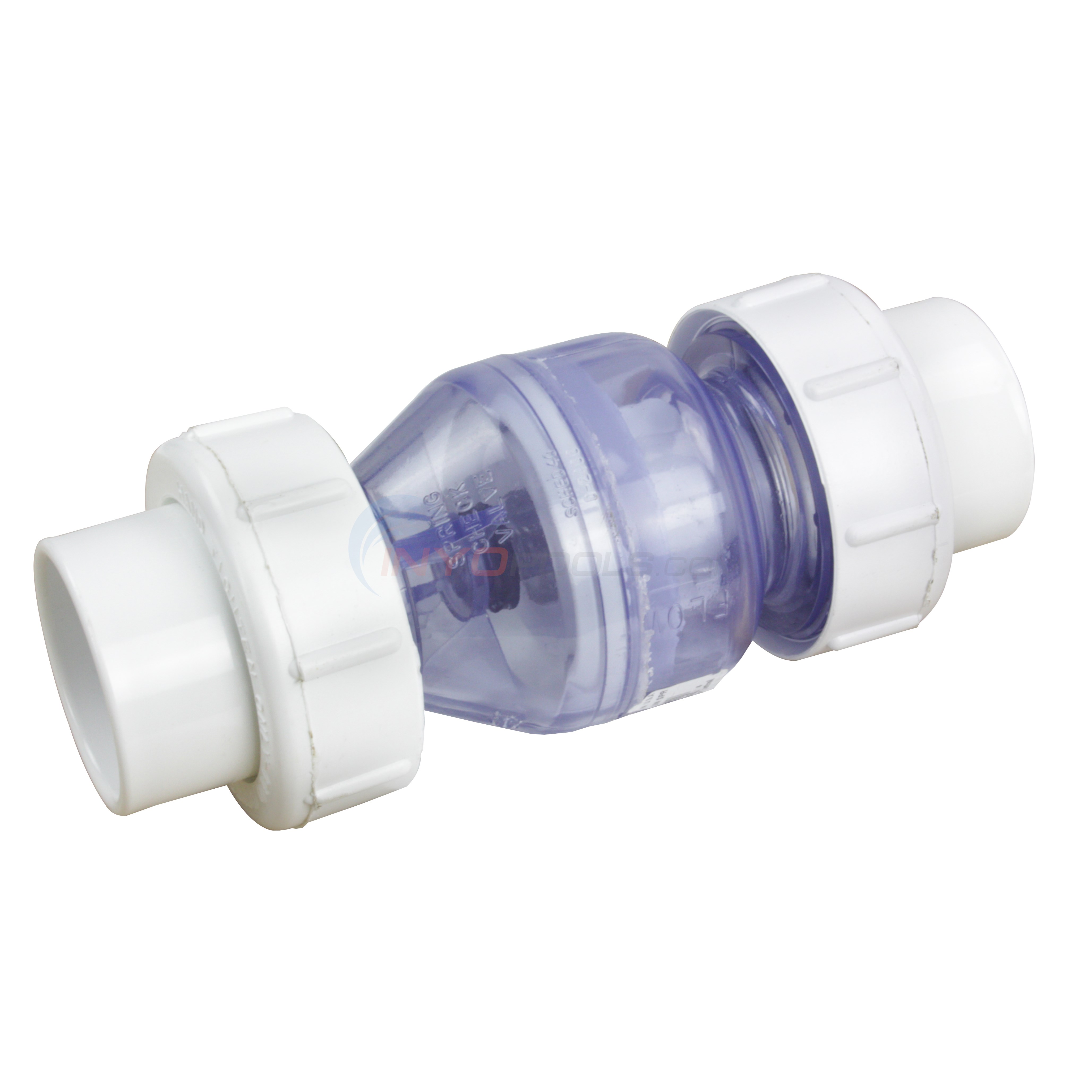 Flo Control Clear Check Valve 1.5" 1/2 lb. w/ Unions 1700C15