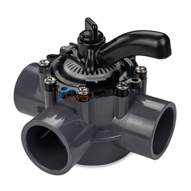 Custom Molded Products CMP Pool and Spa 3-Way Diverter Valve, 1-1/2" Inside, 2" Outside, Slip - 25933-151-000