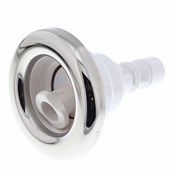 Adjustable Poly Storm Roto 3-3/8" Smooth Snap-In Stainless/White