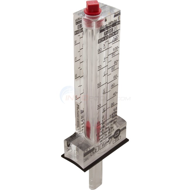 Blue White Flow Meter, Blue-White, F-300, for 2" PVC, 20-120 gpm - F-30200P