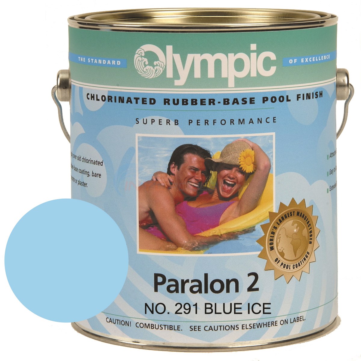 Olympic Paint Olympic Paralon 1 Gallon Chlorinated Rubber Base Enamel Blue Ice 291GL