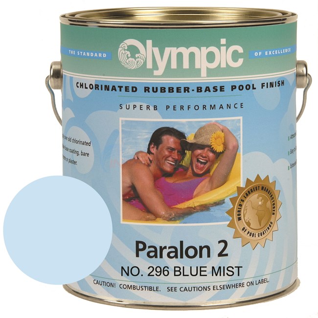 Olympic Paint Olympic Paralon 2 1-Gallon Chlorinated Rubber Base Enamel - Blue Mist - 296GL