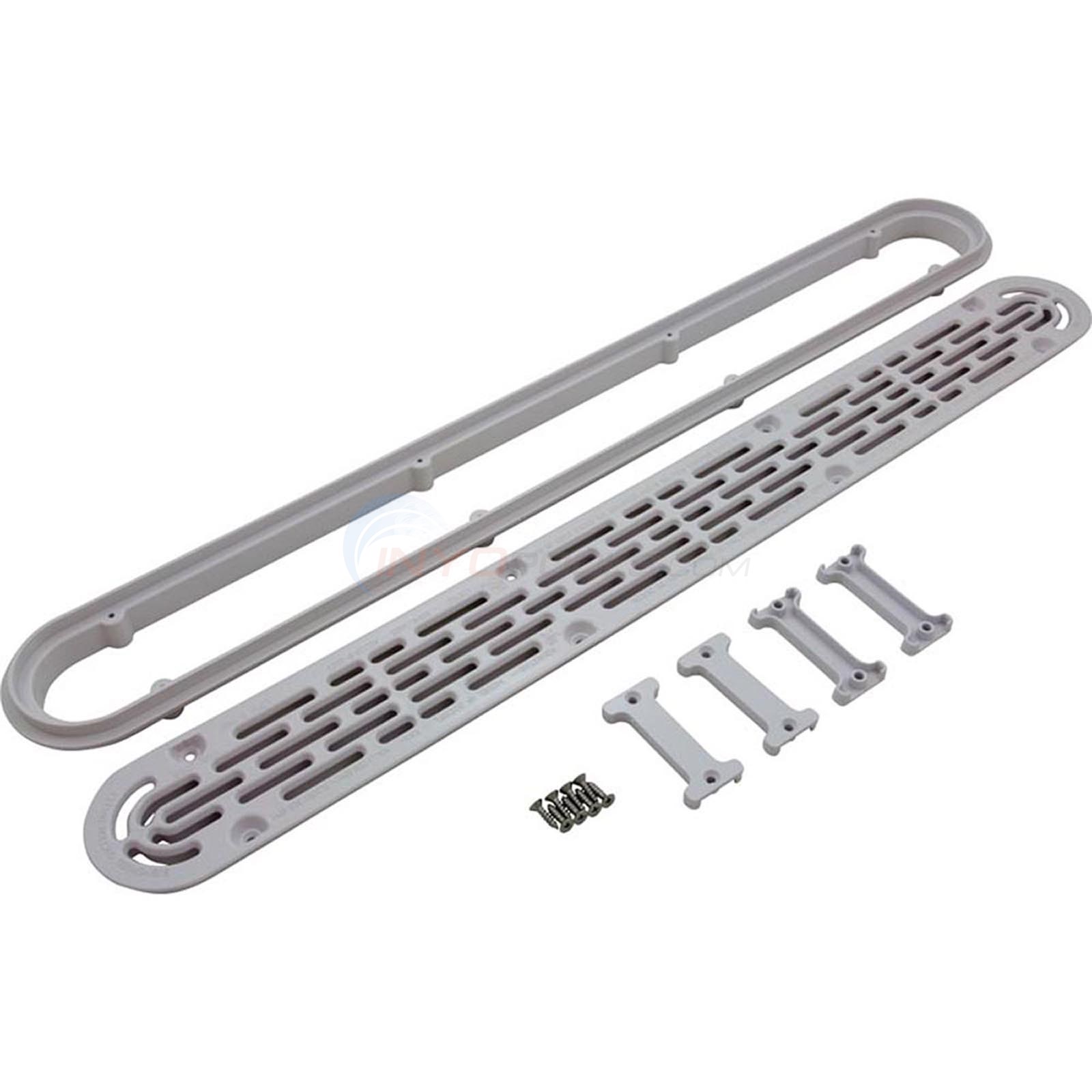 AquaStar 32" White Flat Grate VGB Channel Drain - 32CDFLFR101