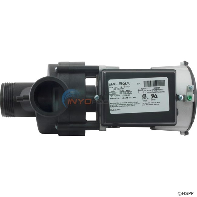Balboa Wow Pump, 5.5 Amp, 115 Volt, Nema Cord, Air Switch (1010031) - 1050031