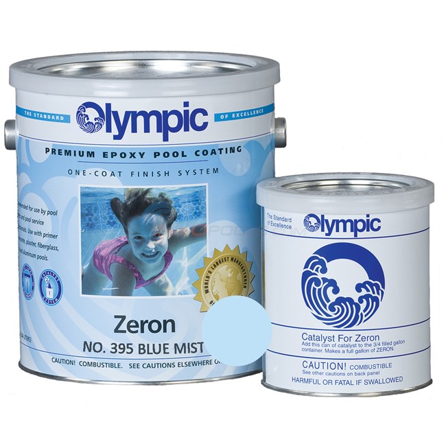 Olympic Paint Olympic Zeron Gallon One Coat Epoxy - Blue Mist - 395GL Olympic Zeron Epoxy Pool Paint Instructions