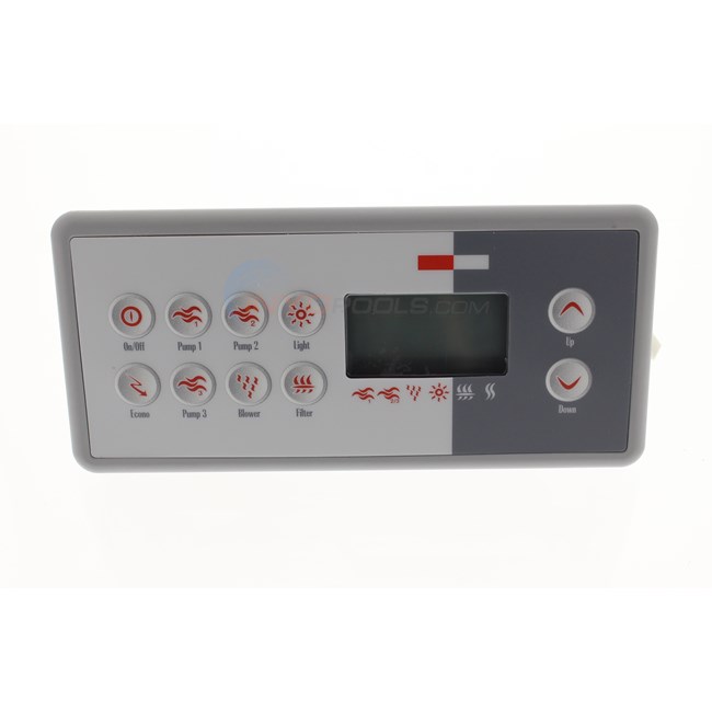 Panel,TSC-8/K-8 Lg Rec,10-Button,LCD,3-Pump,MSPA-MP (BDLTSC810K)