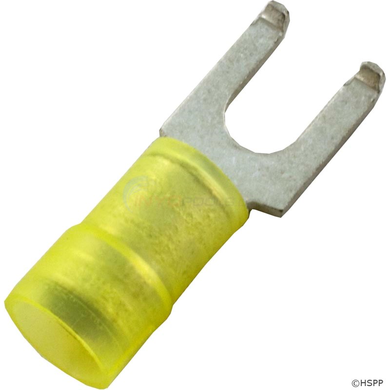 Flanged Fork Terminal, Yellow 1210AWG 10 Stud (Pkg 25) 605551753