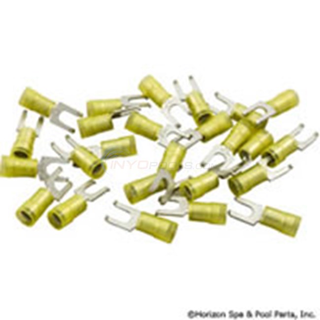 Flanged Fork Terminal, Yellow 12-10AWG #10 Stud (Pkg 25) - 60-555-1753