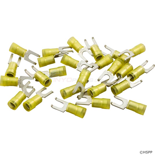 Flanged Fork Terminal, Yellow 12-10AWG #10 Stud (Pkg 25) - 60-555-1753