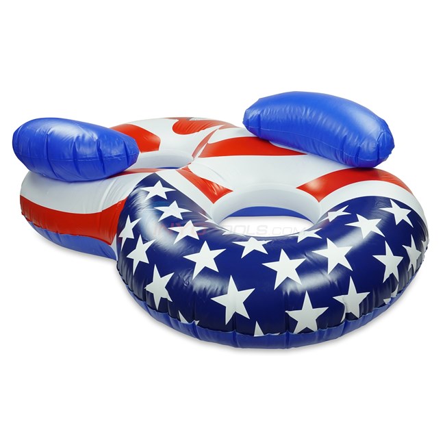 Swimline 65" x 45" Americana Conversation Double Lounger with Back Rest - Stars and Stripes Pattern - 90413SL