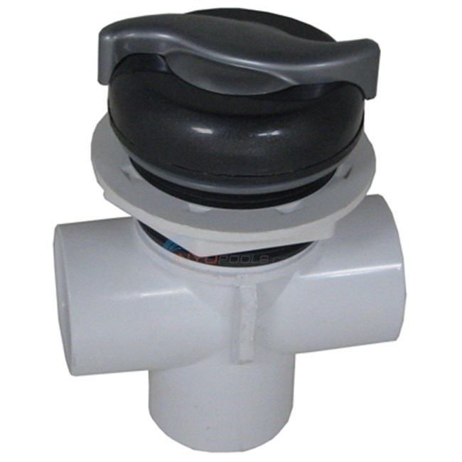 Custom Molded Products Diverter Valve, 3 Way, 1" Slip, S Handle, Graphite Gray/silver (25039-107-000)