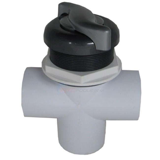 Custom Molded Products Diverter Valve, 3 Way, 2" Slip, S Handle, Graphite Gray/silver (25043-107-000)