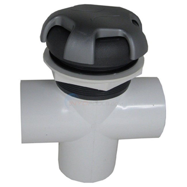 Custom Molded Products Diverter Valve, 3 Way, 2" Slip, Crown Handle, Graphite Gray/silver (25048-807-000)