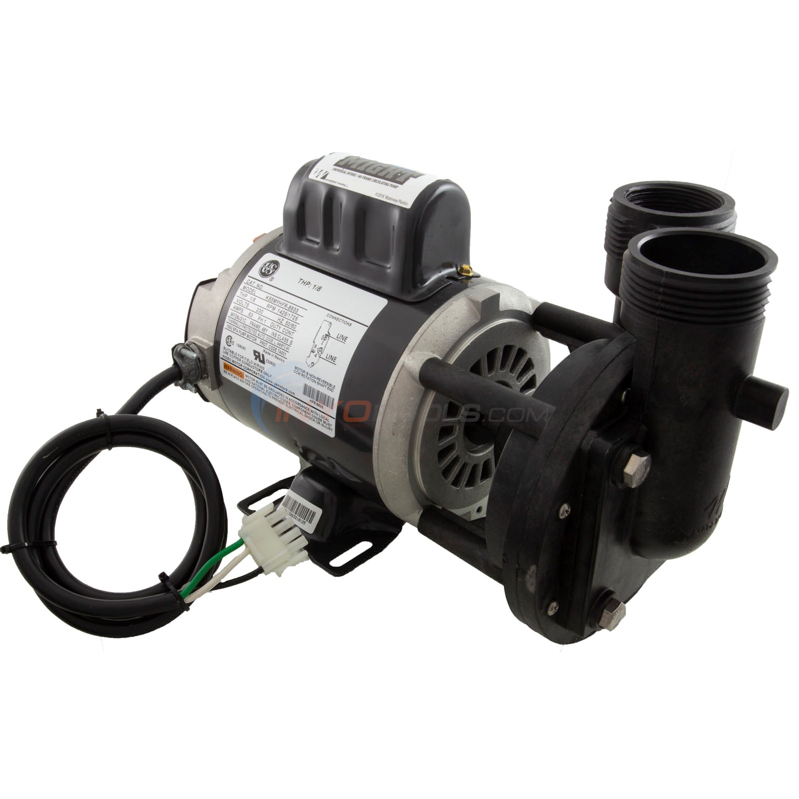 Pump, Circ, Waterway Uni-Might, 1/8hp, 230v, 1-Spd, 48Fr, 50/60Hz