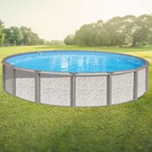 Azor 12' Round 54" All Resin w/ Stainless Steel Service Panel Above Ground Pool (Skimmer Included)