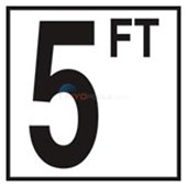 Depth Marker-Ceramic 6" B/W Skid Resist 5" Number 5 with FT