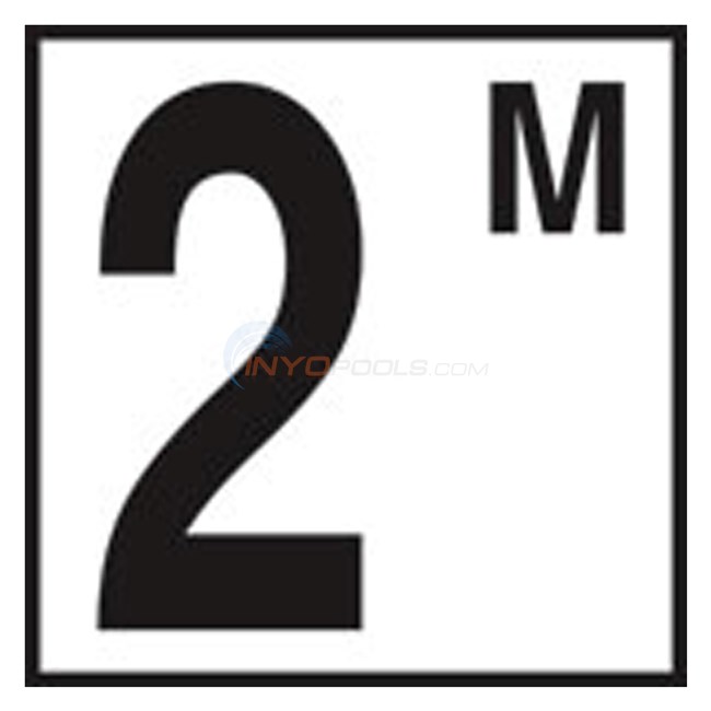 Inlays Depth Marker-Ceramic 6" B/W Skid Resist 5" Number Metric-2 with M - CC623020