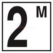 Depth Marker-Ceramic 6" B/W Skid Resist 5" Number Metric-2 with M
