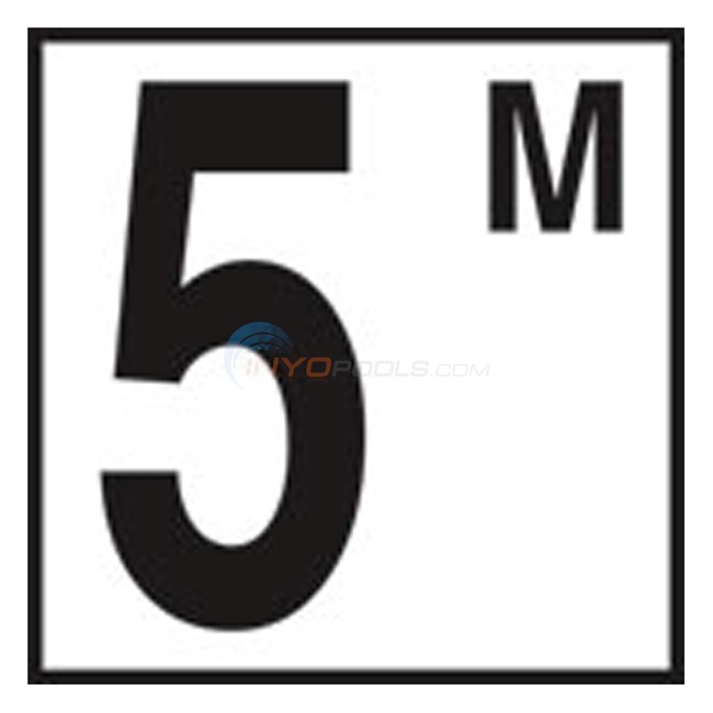 Inlays Depth Marker-Ceramic 6" B/W Skid Resist 5" Number Metric-5 with M - CC623050