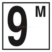 Depth Marker-Ceramic 6" B/W Skid Resist 5" Number Metric-9 with M