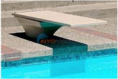 Flyte-Deck II Fiberglass Stand With 6 ft Fibre Dive Board Gray Granite