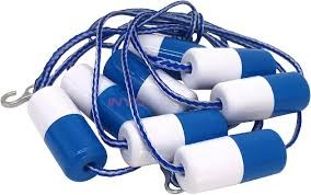 20' Rope and Floats Kit Blue White Floats 3/8" Rope with Hook Eyes