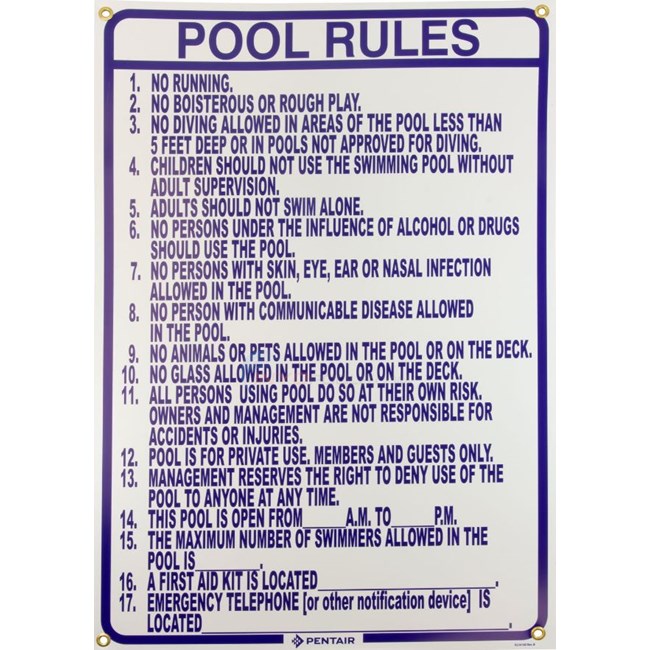 Pool Rules Sign (North Carolina) - R234100