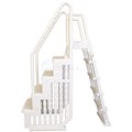 Entry Step System - White 4 Steps 32" Wide With Flip-Up Outside Ladder