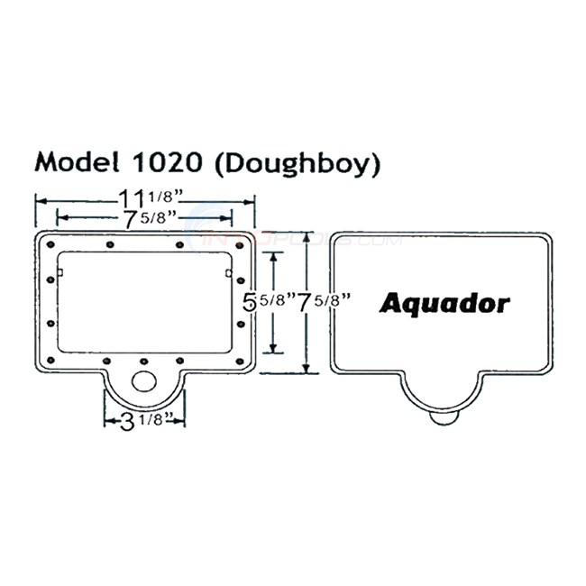Aquador Winterizing Door Cover Kit Compatible with Doughboy Pool Skimmer Model 1020 - NW404