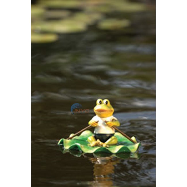 Aquascape Resin Floating Frog On Lily Pad Boat - 98223