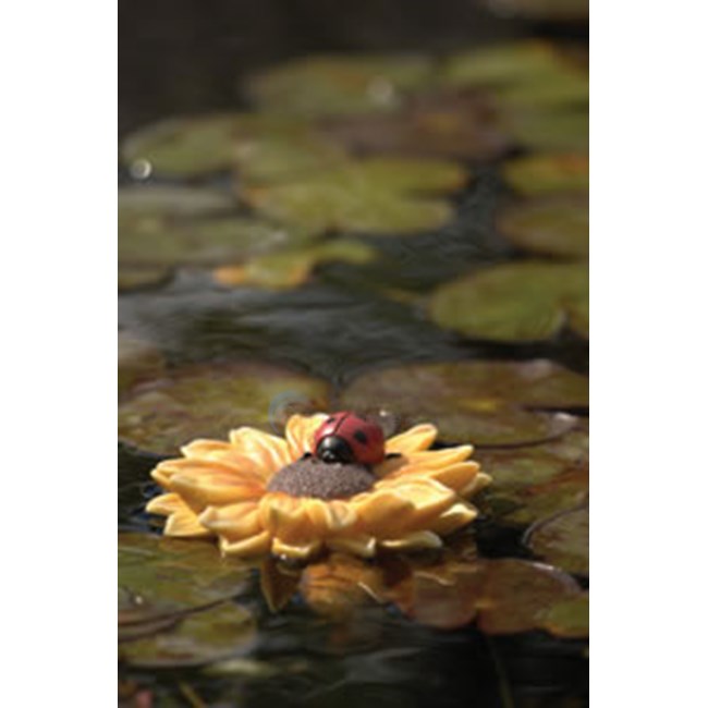 Aquascape Resin Floating Sunflower With Ladybug - 98228