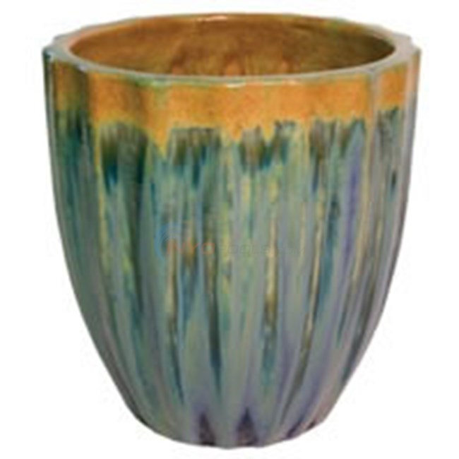 Aquascape Green/Light Blue/Blue Vertical Grooved Ceramic Pot - 23"H - 98480