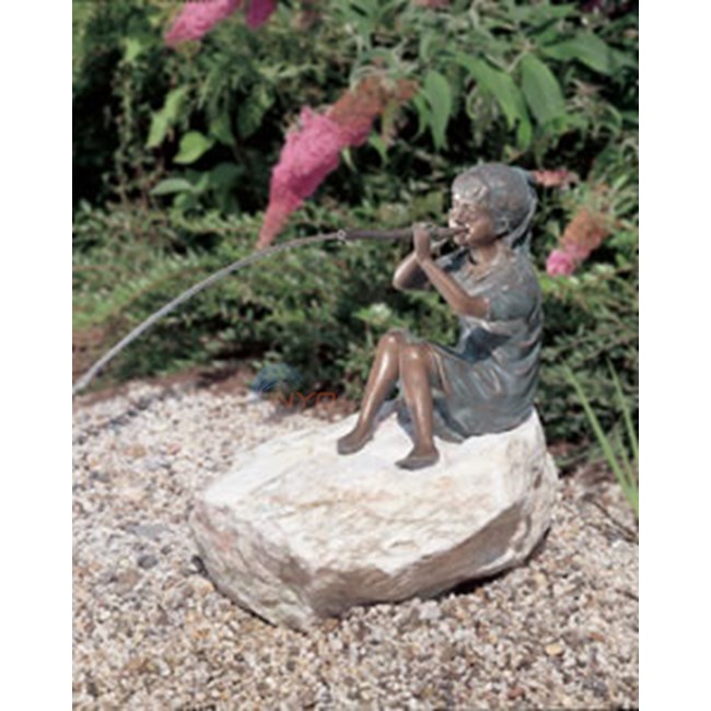 Aquascape Girl Sitting With Flute Spitter - 98537