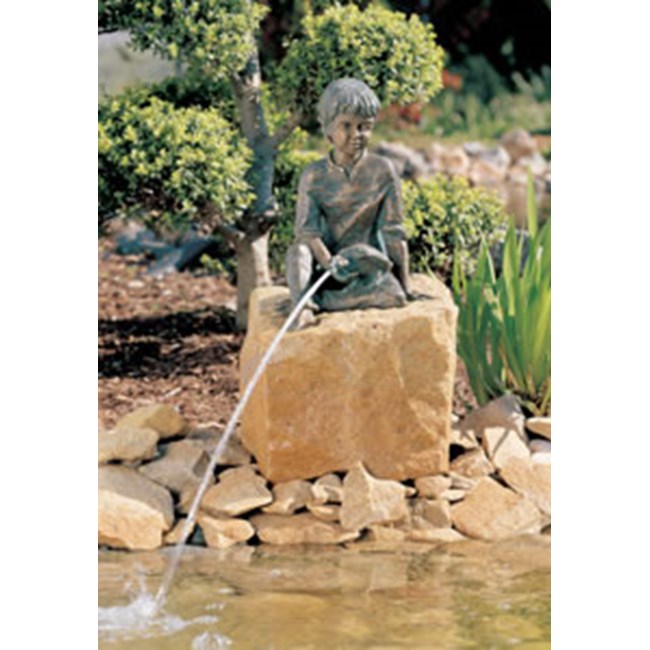 Aquascape Boy Sitting with Duck Spitter - 98539