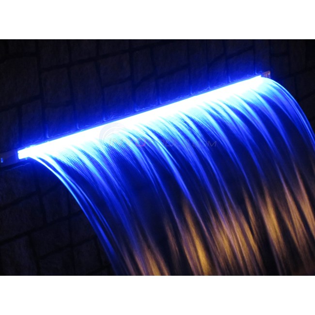 12" LED Pool Waterfall Color Changing w/ 6" lip - Black - 25677-134-000