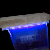18" LED Pool Waterfall Color Changing w/ 6" lip - White