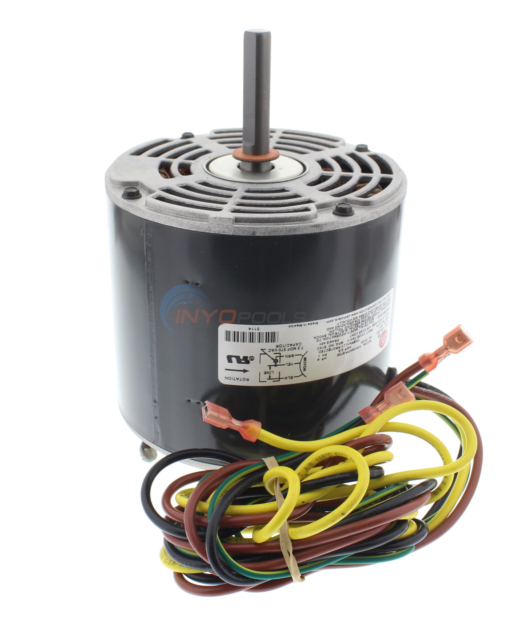 AquaCal FAN MOTOR 1/3 HP 825 RPM 208/230 OEM MOTOR ECS3114