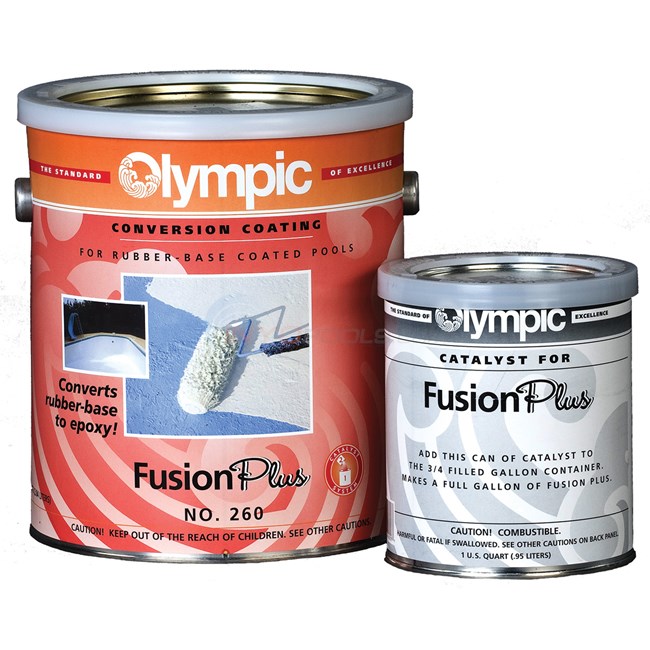 Olympic Paint Olympic Fusion Plus Gallon Converts Rubber Based Coated Pools to Epoxy - 260GL