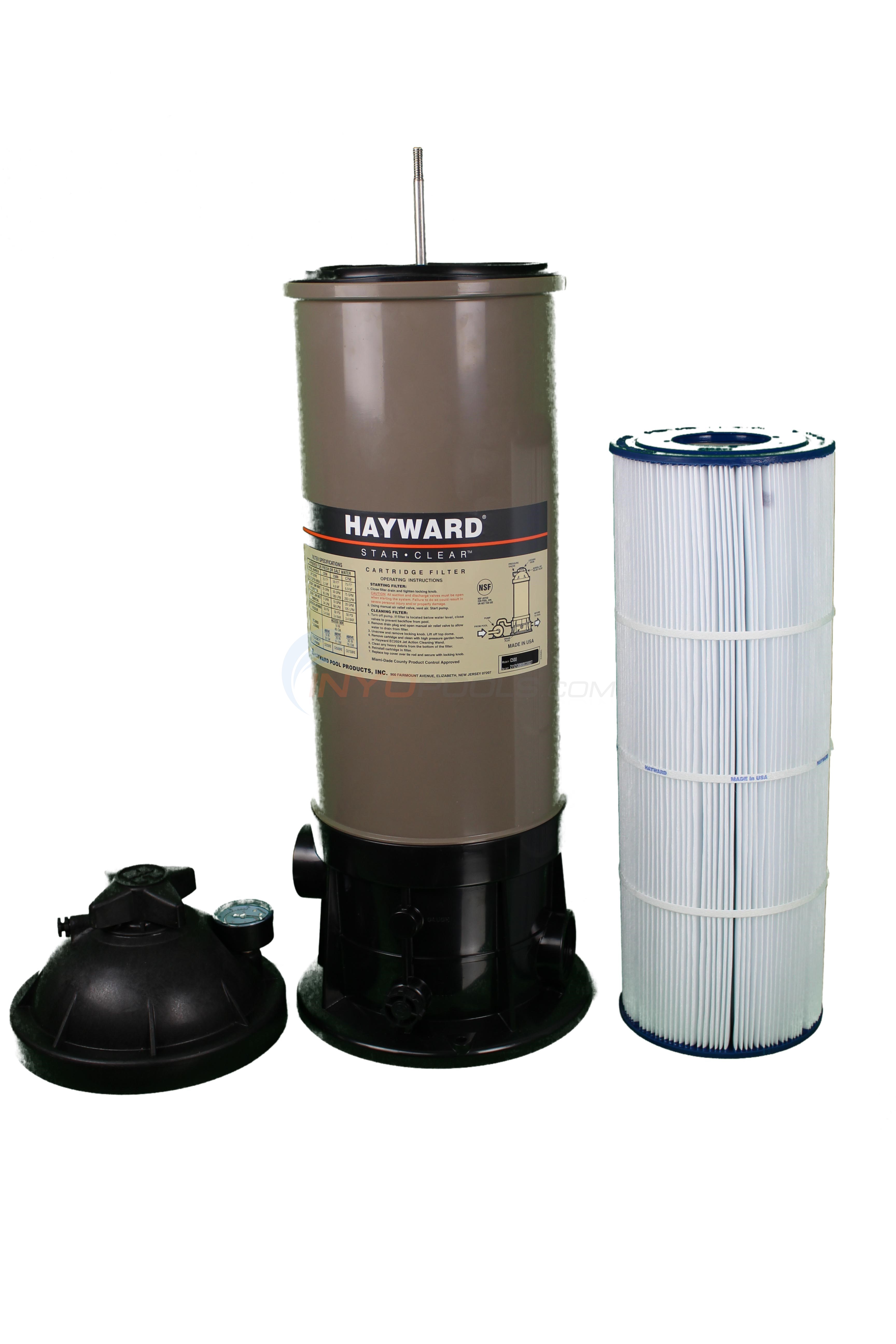 Hayward Star Clear Cartridge Filter 50 Sq Ft. 1 1/2 Inch Ports W3C500
