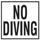 Depth Marker 6" Skid-Resistant Tile No Diving Words (1 Tile)