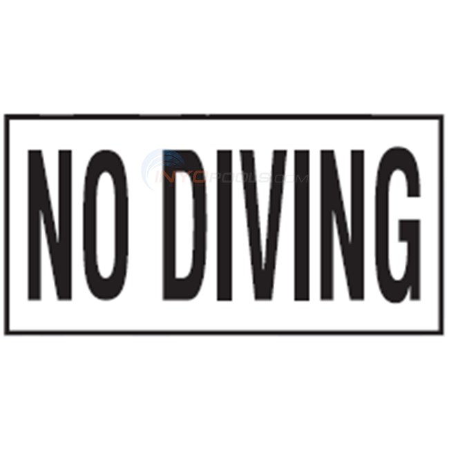 Inlays Depth Marker 6" Smooth Tile No Diving Words (4" Letters)-1 Tile 6"x12" - C611700